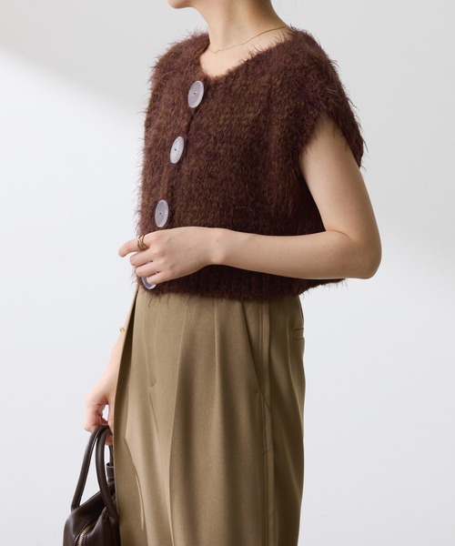 TRICOTS JEAN MARC(トリコットジーンマルク)の「TRICOTS JEAN MARC/COLLAGE別注/ニットベスト(ニット/セーター・レディース・ダークブラウン/グリーン・FREE)」の12枚目の写真
