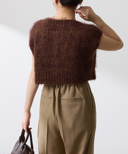 TRICOTS JEAN MARC(トリコットジーンマルク)の「TRICOTS JEAN MARC/COLLAGE別注/ニットベスト(ニット/セーター・レディース・ダークブラウン/グリーン・FREE)」の13枚目の写真