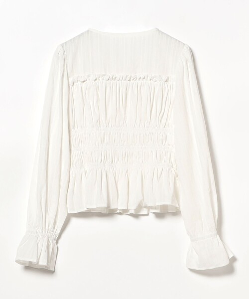 Ray BEAMS（レイビームス）の「シャーリング リボン クルーネック ブラウス（シャツ/ブラウス・レディース・ホワイト/ブラック・ONE SIZE）」の19枚目の写真