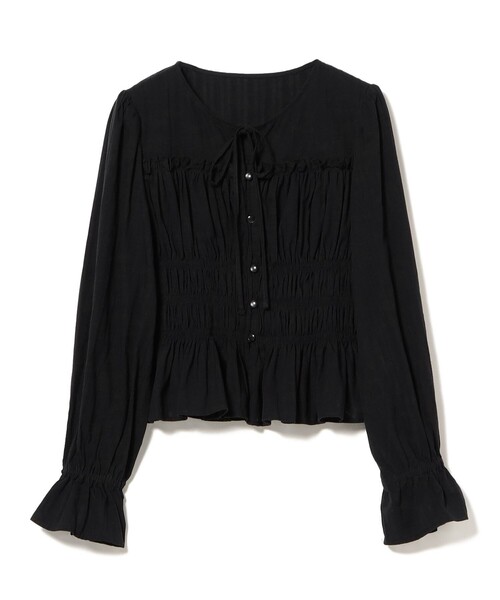 Ray BEAMS（レイビームス）の「シャーリング リボン クルーネック ブラウス（シャツ/ブラウス・レディース・ホワイト/ブラック・ONE SIZE）」の21枚目の写真