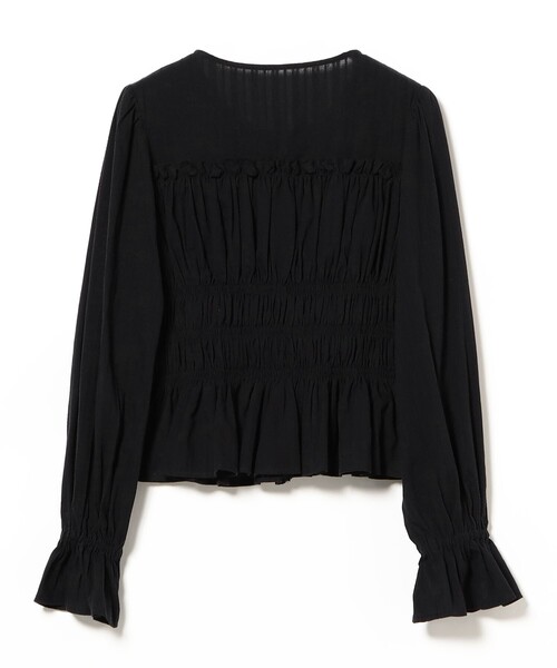 Ray BEAMS（レイビームス）の「シャーリング リボン クルーネック ブラウス（シャツ/ブラウス・レディース・ホワイト/ブラック・ONE SIZE）」の22枚目の写真