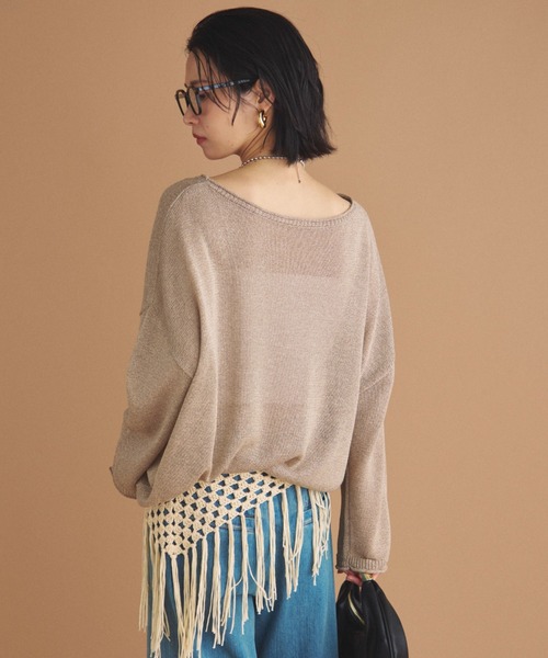 Doux archives（ドゥアルシーヴ）の「フリンジネットベルト（ベルト・レディース・ブラウン/ベージュ・FREE）」の11枚目の写真