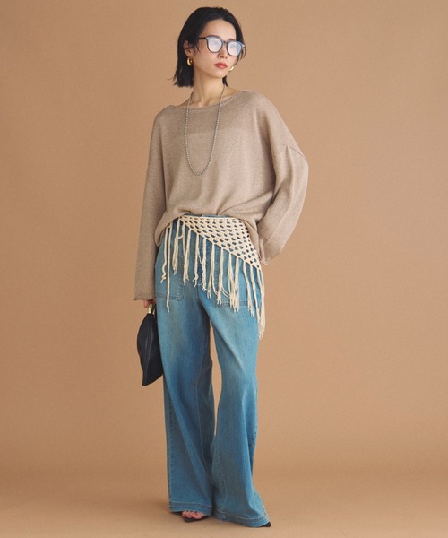 Doux archives（ドゥアルシーヴ）の「フリンジネットベルト（ベルト・レディース・ブラウン/ベージュ・FREE）」の6枚目の写真