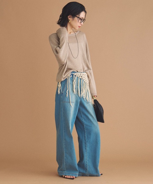 Doux archives（ドゥアルシーヴ）の「フリンジネットベルト（ベルト・レディース・ブラウン/ベージュ・FREE）」の8枚目の写真