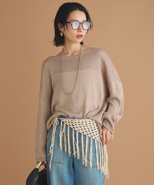 Doux archives（ドゥアルシーヴ）の「フリンジネットベルト（ベルト・レディース・ブラウン/ベージュ・FREE）」の12枚目の写真