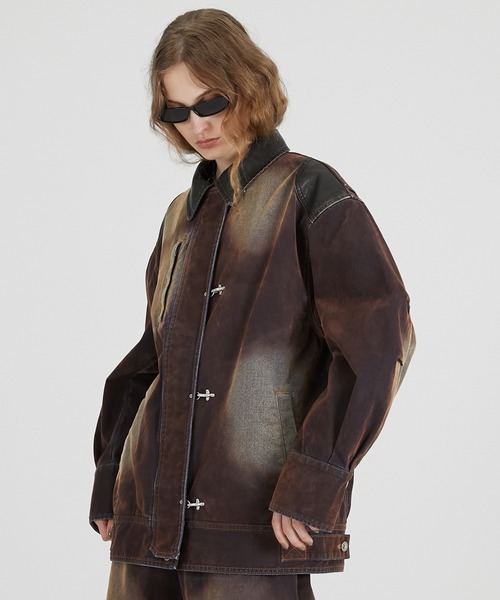 PRANK PROJECT(プランクプロジェクト)の「フロッキーデニムジャケット / Flocky Denim Jacket(デニムジャケット・レディース・レッド/キャメル/ネイビー・FREE)」の12枚目の写真
