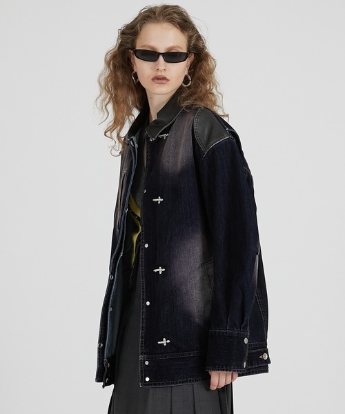 PRANK PROJECT(プランクプロジェクト)の「フロッキーデニムジャケット / Flocky Denim Jacket(デニムジャケット・レディース・レッド/キャメル/ネイビー・FREE)」の16枚目の写真