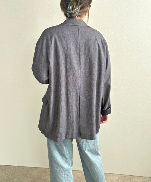 LHELBIE(レルビエ)の「オーバーフィットジャケット(テーラードジャケット・レディース・テラコッタ/ネイビー/ブラック・M)」の15枚目の写真