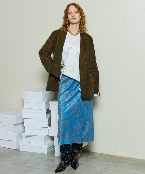 MAISON SPECIAL（メゾンスペシャル）の「Multiway Velor Mermaid Mid-calf Skirt/マルチウェイベロアマーメイドミモレスカート（スカート・レディース・ブラック/グレー/ブルー・36/38）」の5枚目の写真