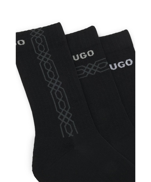 HUGO（ヒューゴ）の「ショートソックス3足セット ロゴディテール（ソックス/靴下・メンズ・ブラック・43-46/39-42）」の3枚目の写真