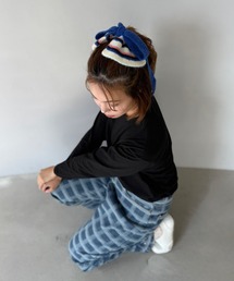 SANSeLF(サンセルフ)の【SANSeLF】 ボリュームニットシュシュ ストライプリボン シュシュ saa25a043(シュシュ)