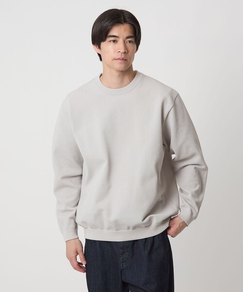 green label relaxing（グリーンレーベルリラクシング）の「ポリエステル タック編み クルーネック 長袖 ニット（ニット/セーター・メンズ・ブラック/ライトグレー/ダークブラウン・S/M/L/XL）」の10枚目の写真