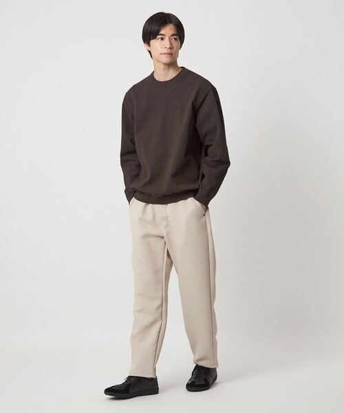 green label relaxing（グリーンレーベルリラクシング）の「ポリエステル タック編み クルーネック 長袖 ニット（ニット/セーター・メンズ・ブラック/ライトグレー/ダークブラウン・S/M/L/XL）」の12枚目の写真