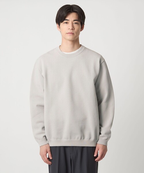 green label relaxing（グリーンレーベルリラクシング）の「ポリエステル タック編み クルーネック 長袖 ニット（ニット/セーター・メンズ・ブラック/ライトグレー/ダークブラウン・S/M/L/XL）」の13枚目の写真