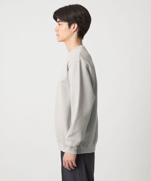green label relaxing（グリーンレーベルリラクシング）の「ポリエステル タック編み クルーネック 長袖 ニット（ニット/セーター・メンズ・ブラック/ライトグレー/ダークブラウン・S/M/L/XL）」の14枚目の写真