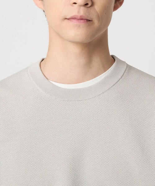 green label relaxing（グリーンレーベルリラクシング）の「ポリエステル タック編み クルーネック 長袖 ニット（ニット/セーター・メンズ・ブラック/ライトグレー/ダークブラウン・S/M/L/XL）」の16枚目の写真