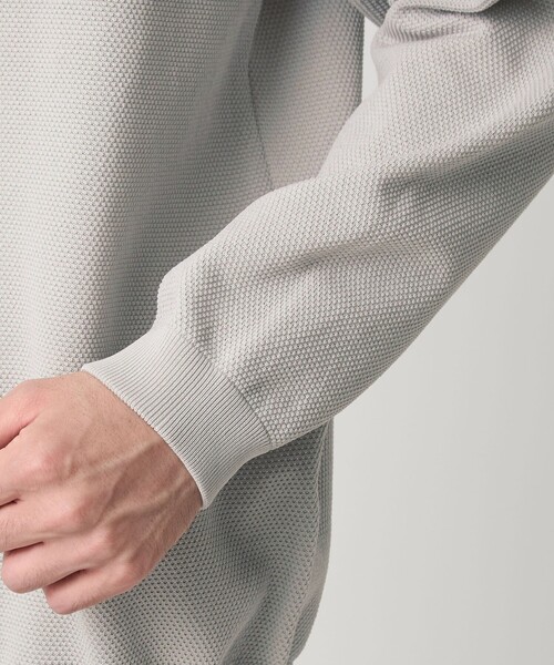 green label relaxing（グリーンレーベルリラクシング）の「ポリエステル タック編み クルーネック 長袖 ニット（ニット/セーター・メンズ・ブラック/ライトグレー/ダークブラウン・S/M/L/XL）」の17枚目の写真