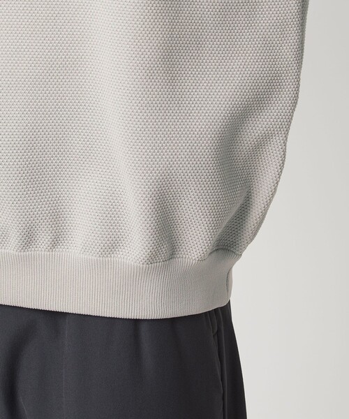 green label relaxing（グリーンレーベルリラクシング）の「ポリエステル タック編み クルーネック 長袖 ニット（ニット/セーター・メンズ・ブラック/ライトグレー/ダークブラウン・S/M/L/XL）」の18枚目の写真