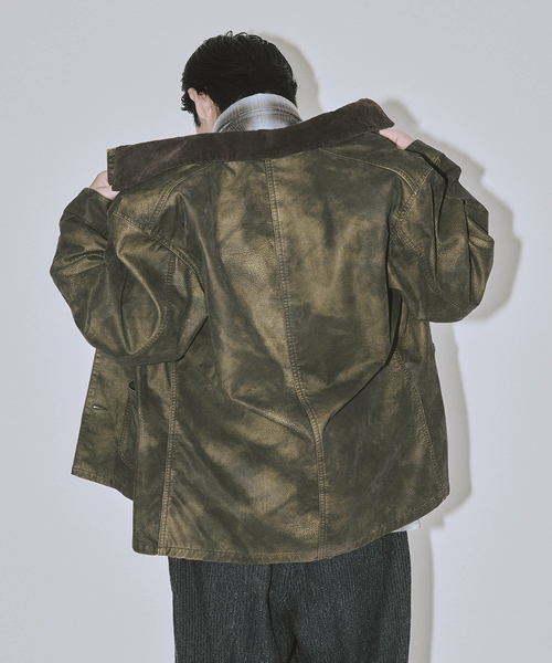 J.S.Homestead / フロック レザー カバーオール（その他アウター