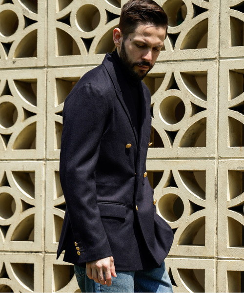 MR.OLIVE（ミスターオリーブ）の「MR.OLIVE ミスターオリーブ / PREMIUM WOOL SAXONY BOUBLE BREASTED BLAZER プレミアムウールサキソニーブレザー / M253121（テーラードジャケット・メンズ・ネイビー・SMALL/MEDIUM/LARGE）」の5枚目の写真