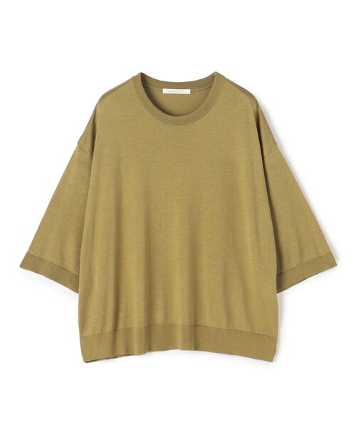 GALERIE VIE（ギャルリー ヴィー）の「シルク ハーフスリーブプルオーバー（ニット/セーター・レディース・ネイビー/チャコールグレー/グリーン・FREE）」の3枚目の写真