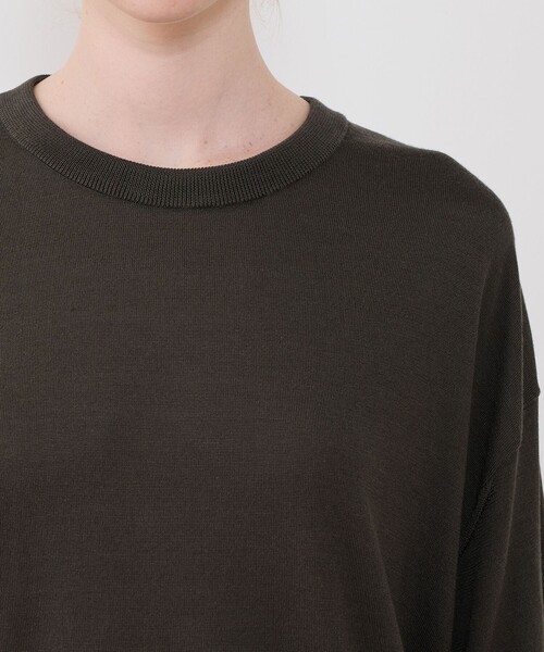 GALERIE VIE（ギャルリー ヴィー）の「シルク ハーフスリーブプルオーバー（ニット/セーター・レディース・ネイビー/チャコールグレー/グリーン・FREE）」の8枚目の写真