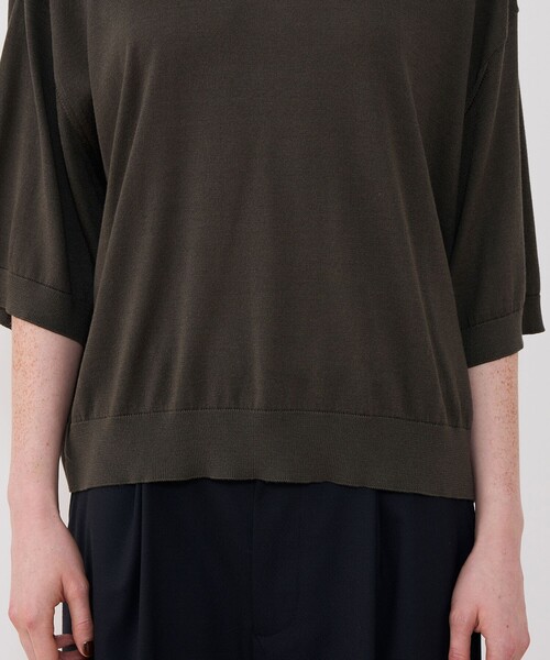 GALERIE VIE（ギャルリー ヴィー）の「シルク ハーフスリーブプルオーバー（ニット/セーター・レディース・ネイビー/チャコールグレー/グリーン・FREE）」の10枚目の写真