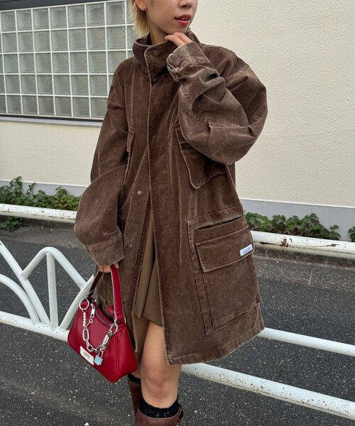 ★フォックスファー★ DOLCE&GABBANA モッズコート コーデュロイ 茶 ☆フォックスファー☆ DOLCE&GABBANA モッズコート コーデュロイ 茶