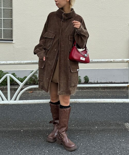 CIAOPANIC（チャオパニック）の「【UNESS/ユーネス】加工コーデュロイモッズコート（モッズコート・レディース・マスタード/ブラウン/カーキ・ONE SIZE）」の8枚目の写真