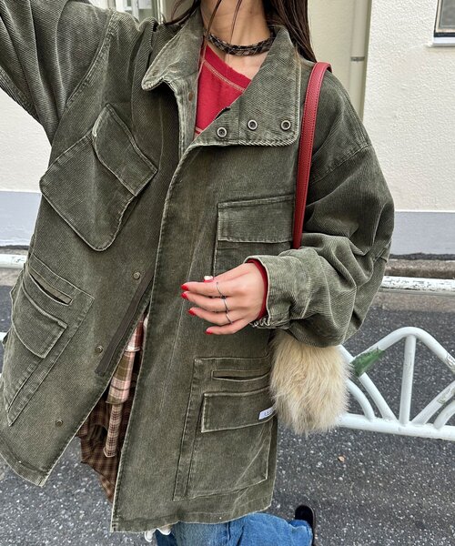 CIAOPANIC（チャオパニック）の「【UNESS/ユーネス】加工コーデュロイモッズコート（モッズコート・レディース・マスタード/ブラウン/カーキ・ONE SIZE）」の11枚目の写真