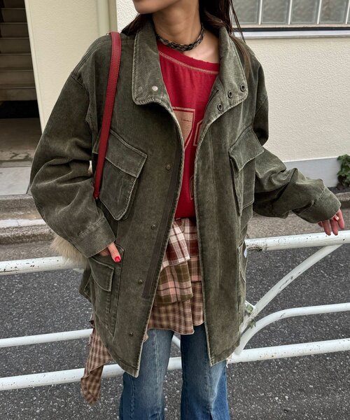 CIAOPANIC（チャオパニック）の「【UNESS/ユーネス】加工コーデュロイモッズコート（モッズコート・レディース・マスタード/ブラウン/カーキ・ONE SIZE）」の12枚目の写真