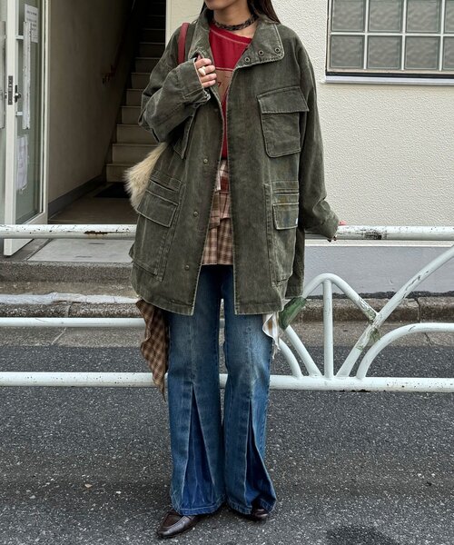 CIAOPANIC（チャオパニック）の「【UNESS/ユーネス】加工コーデュロイモッズコート（モッズコート・レディース・マスタード/ブラウン/カーキ・ONE SIZE）」の15枚目の写真