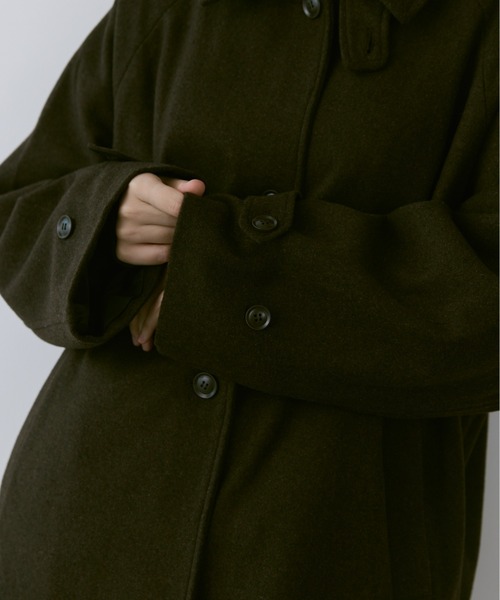flaner(フラネ)の「Loose soutien collar middle coat / ルーズステンカラーミドルコート(ステンカラーコート・レディース・ブラック/ダークブラウン・LARGE/MEDIUM)」の15枚目の写真