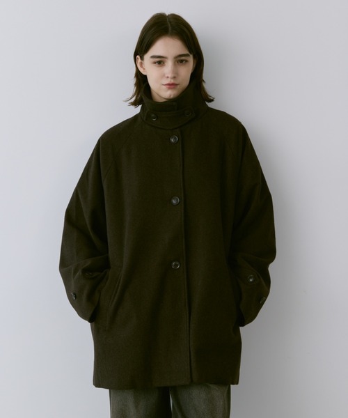 flaner(フラネ)の「Loose soutien collar middle coat / ルーズステンカラーミドルコート(ステンカラーコート・レディース・ブラック/ダークブラウン・LARGE/MEDIUM)」の9枚目の写真