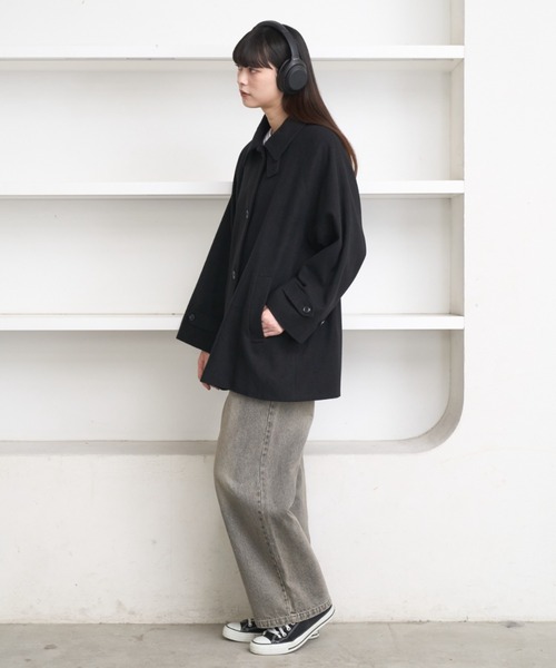 Loose soutien collar middle coat / ルーズステンカラーミドルコート