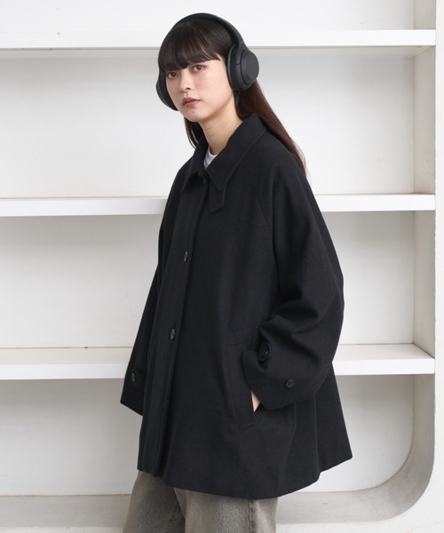 Loose soutien collar middle coat / ルーズステンカラーミドルコート