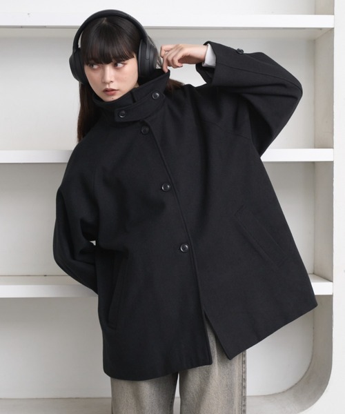 Loose soutien collar middle coat / ルーズステンカラーミドルコート
