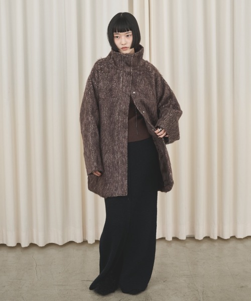 ミックスシャギースタンドネックコート（その他アウター）｜AIC