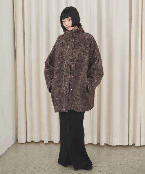 ミックスシャギースタンドネックコート（その他アウター）｜AIC