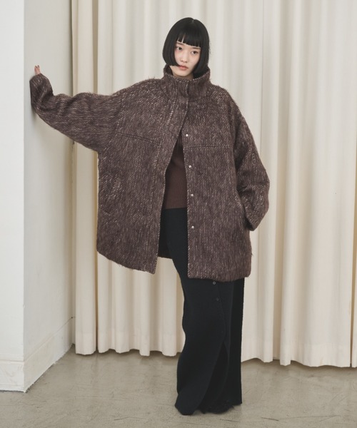 セール】ミックスシャギースタンドネックコート（その他アウター