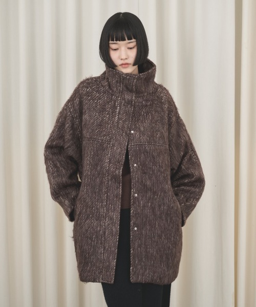 セール】ミックスシャギースタンドネックコート（その他アウター