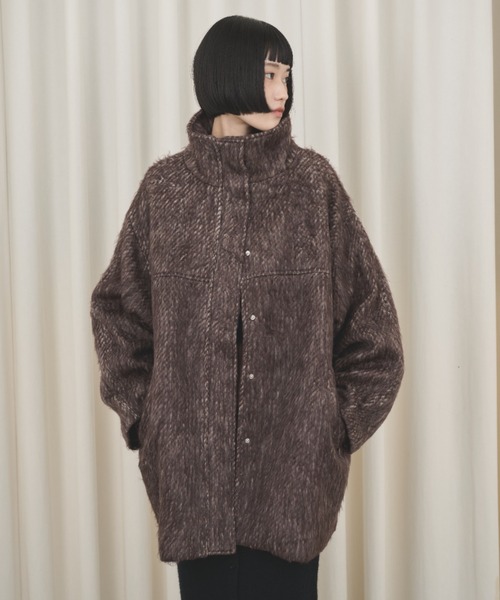 ミックスシャギースタンドネックコート（その他アウター）｜AIC