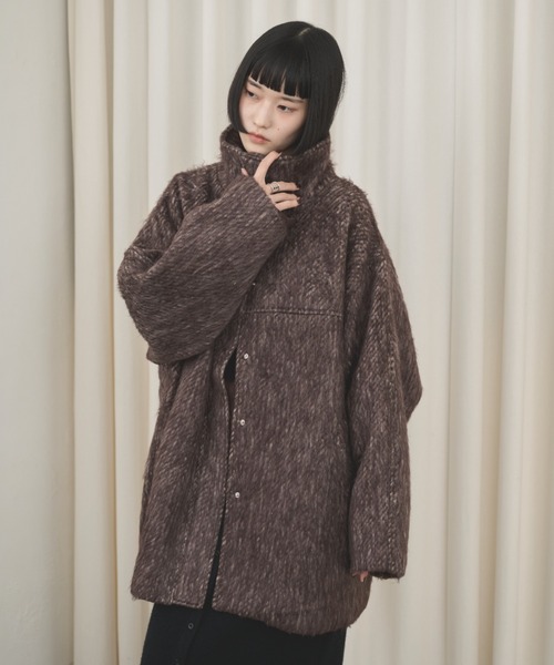 ミックスシャギースタンドネックコート（その他アウター）｜AIC