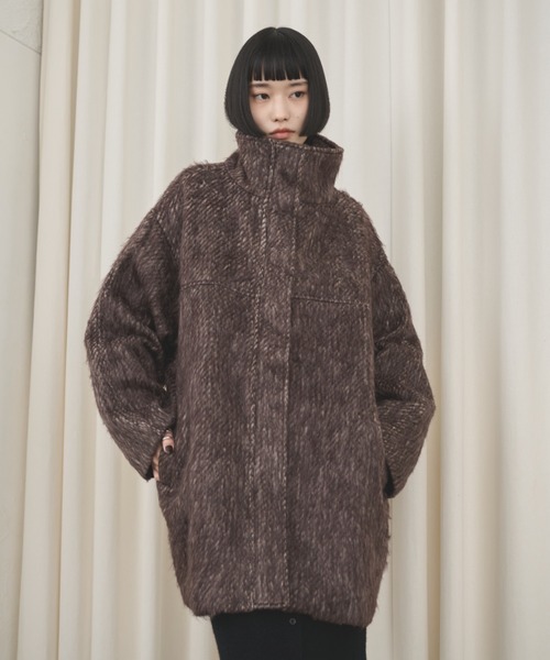 ミックスシャギースタンドネックコート（その他アウター）｜AIC