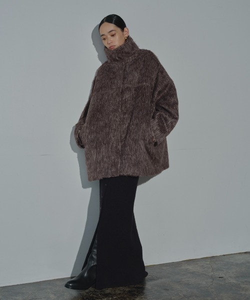 ミックスシャギースタンドネックコート（その他アウター）｜AIC