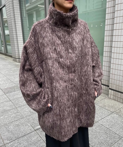 AIC.（エーアイシー）の「ミックスシャギースタンドネックコート
