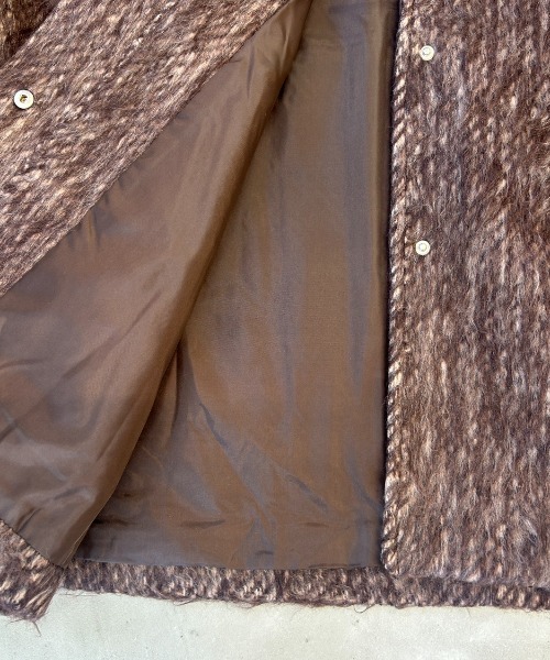 ◆値下げ中◆【即購入禁止】アイレットシャギーコート ブラウン系 feepur ステンカラーコート コート シャギー2wayロングコート