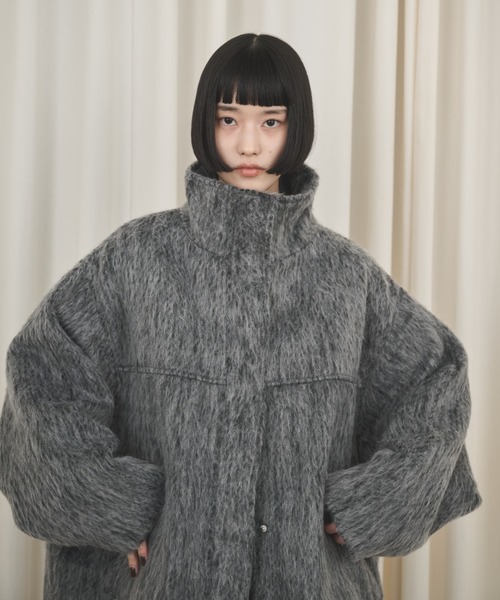 今期最新作☆受注会No.1シャギースタンドネックコート新品 セール】ミックスシャギースタンドネックコート（その他アウター