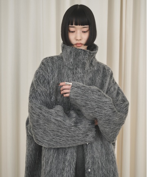 ミックスシャギースタンドネックコート（その他アウター）｜AIC