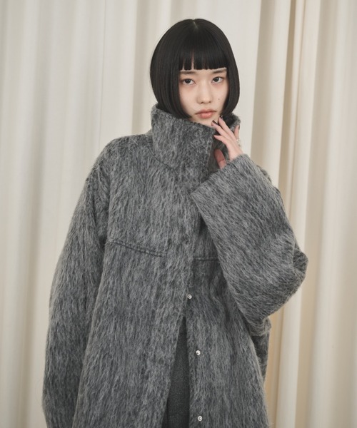 ミックスシャギースタンドネックコート（その他アウター）｜AIC